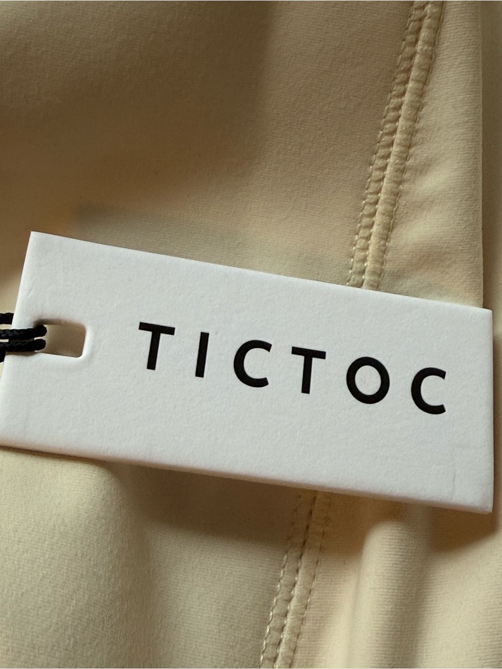 TicToc Crossover Waist Band Flare Leggings. Ecru color. NWT - Picture 7 of 8